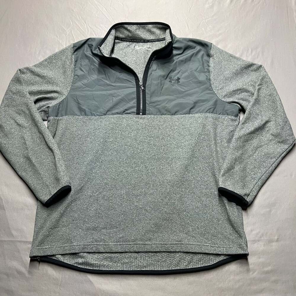 Under Armour 1/2 Zip Pullover Gray Colorblock Mens quarter zip size XL